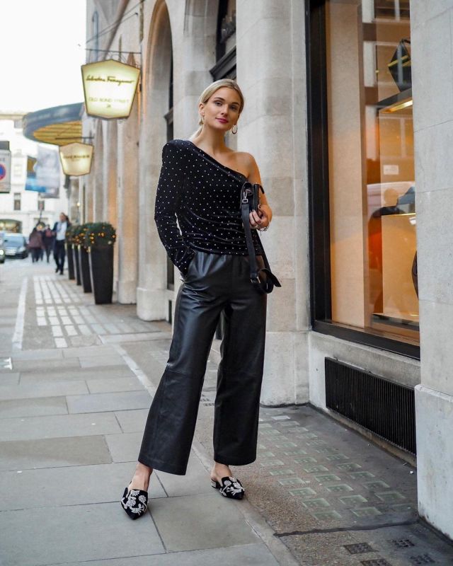 Leather Cu­lottes Pants of Naaomi on the Instagram account @naaomiross