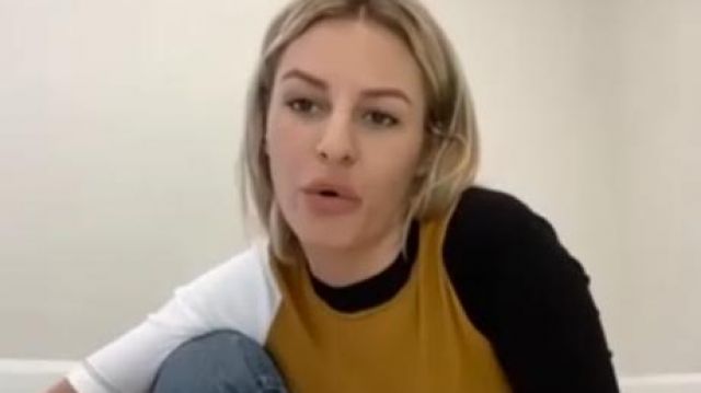 Rosetta Getty Colour Block T Shirt worn by Morgan Stewart on E! News March 28, 2020