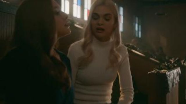 Blanc Col Haut Pull porté par Lizzie Saltzman (Jenny Boyd) dans les Héritages de la Saison 2 Épisode 15