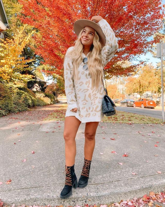 Leop­ard Print Sweater of Maddie Potter Duff on the Instagram account @ottestyle