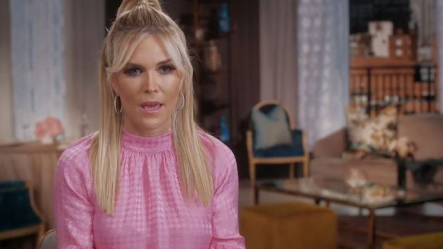 Pink Mock Neck Top worn by Tinsley Mortimer in The Real Housewives of New York City Season 12 Episode 1
