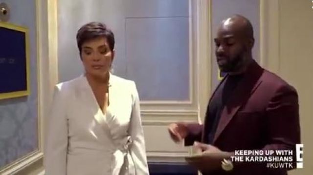 White Wrap Blaz­er worn by Kris Jenner in Keeping Up with the Kardashians Season 18 Episode 2
