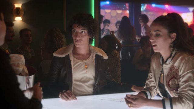 Leather Fur Jacket worn by Valerio (Jorge López) as seen in Elite (S03E01)