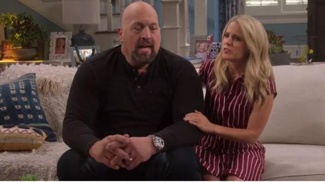 Derek Lam 10 Crosby Striped Shirt Dress worn by Cassy (Allison Munn) in The Big Show Show Season 1 Episode 2