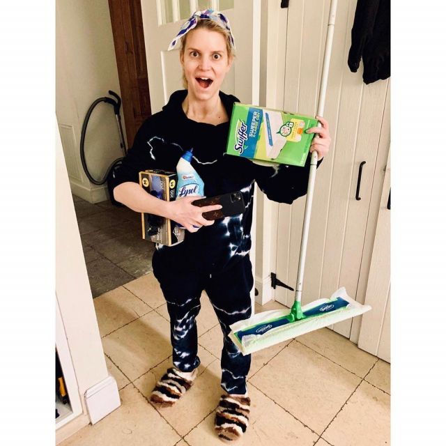 NSF Tie Dye Sweatpants worn by Jessica Simpson Instagram Pic April 8, 2020