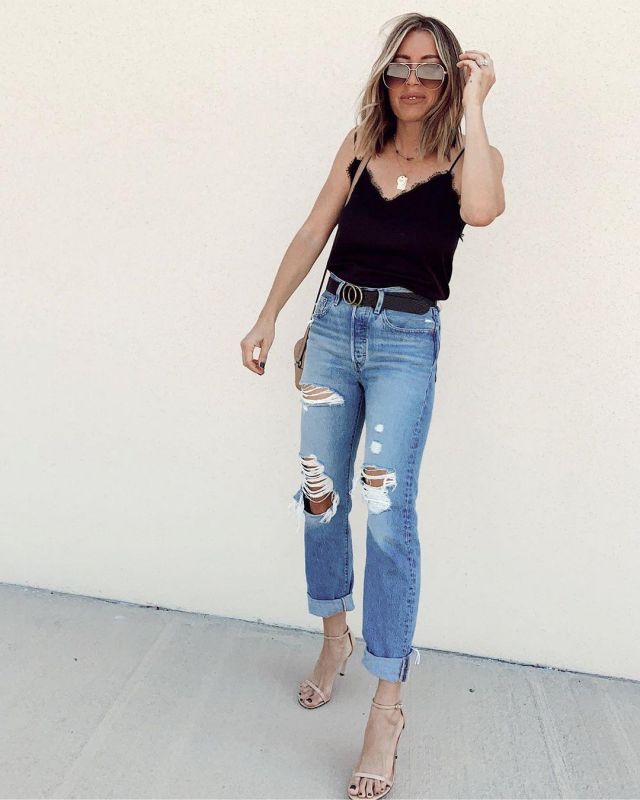 Levi's Ripped Jeans de Jaime Shrayber en la cuenta de Instagram @jaimeshrayber