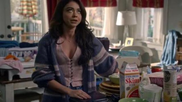 Grey Striped Cardi­gan worn by Haley Dunphy (Sarah Hyland) in Modern Family Season 11 Episode 17