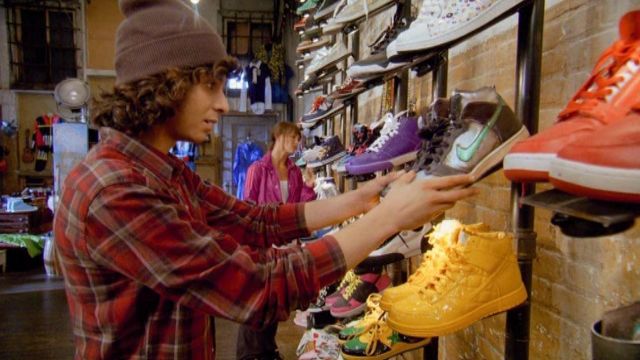 Nike Yellow sneakers as seen on the wall in Step Up 3 : The Battle