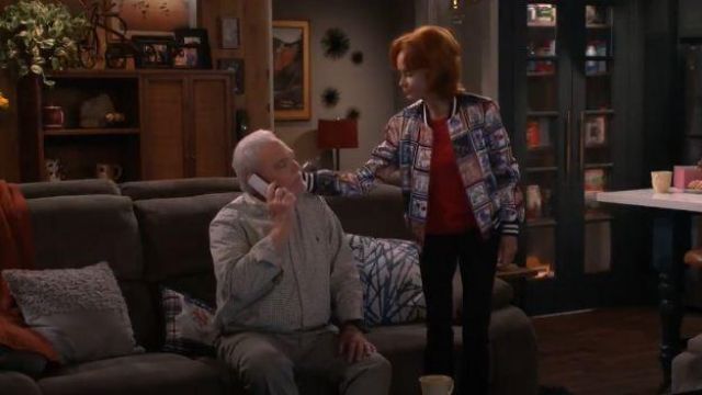 Printed Bomber Jacket worn by Beverly (Swoosie Kurtz) in Man with a Plan Season 4 Episode 2