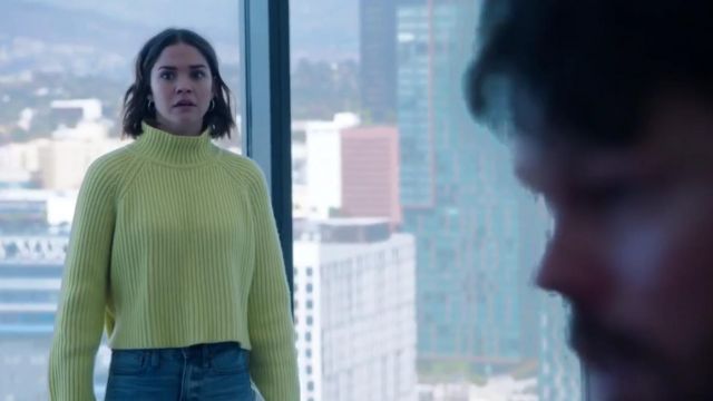 Green/Yellow Neon Chuckny Knit Sweater worn by Callie Adams Foster (Maia Mitchell) in Good Trouble (S02E17)