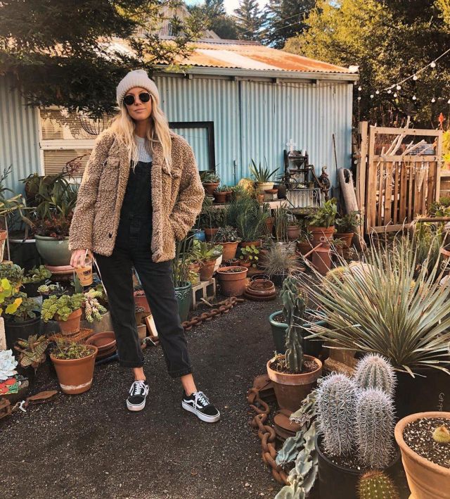 Free People The Boyfriend Over­all of Halley Elefante on the Instagram account @thesaltyblonde