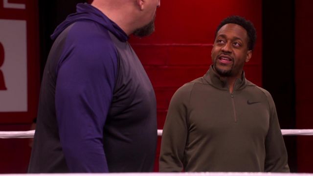 Nike 1/2 Zip Running Top in brown worn by Terry (Jaleel White) as seen in The Big Show Show (S01E08)