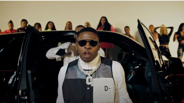 Diesel Colour-block Util­i­ty Gilet worn by Blac Youngsta in the music video MoneyBagg Yo “123” feat. Blac Youngsta (Official Music Video)