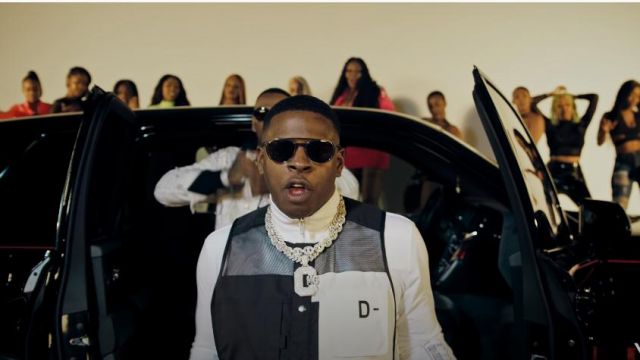 Diesel Long-sleeve T-shirt With Zip Neck worn by Blac Youngsta in 123 music video by Moneybagg Yo
