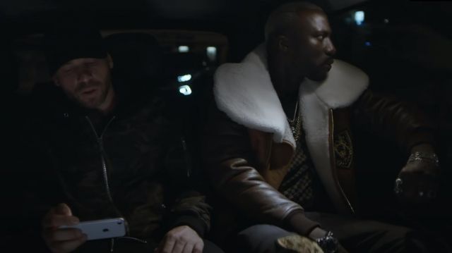 Richard Valentine Bombardier Leather Jacket worn by Mastar (Moussa Mansaly) as seen in Validated (S01E01)