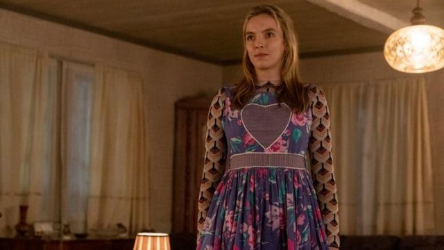 The top printed Paco Rabanne to Villanelle (Jodie Comer) in Killing Eve (S03E05)