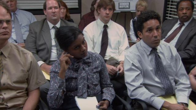 Grey and White Checkered Button Down Shirt worn by Oscar Martinez (Oscar Nunez) in The Office (S01E02)