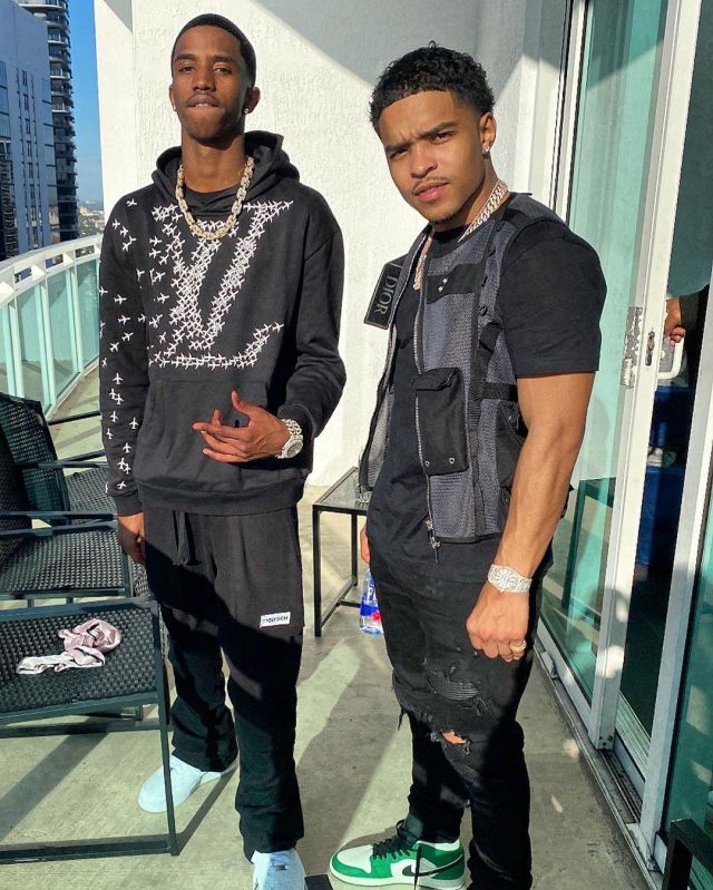 The sweatshirt hoody Louis Vuitton worn by King Combs on the account Instagram of @princejdc