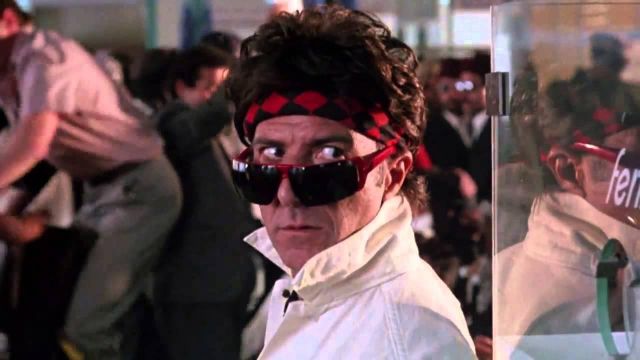Red sunglasses worn by Chuck Clarke (Dustin Hoffman) as seen in Ishtar