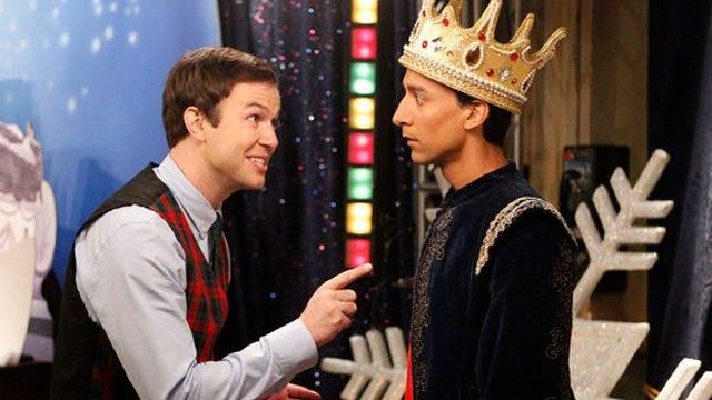 Gold and red jewel crown worn by Abed Nadir (Danny Pudi) in Community (S03E10)