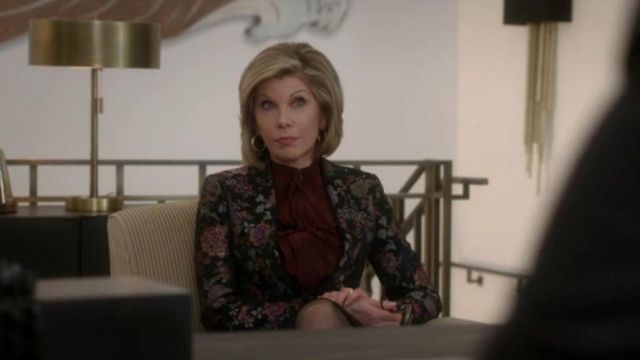 Ruffle Front Blouse worn by Diane Lockhart (Christine Baranski) in The Good Fight Season 4 Episode 2