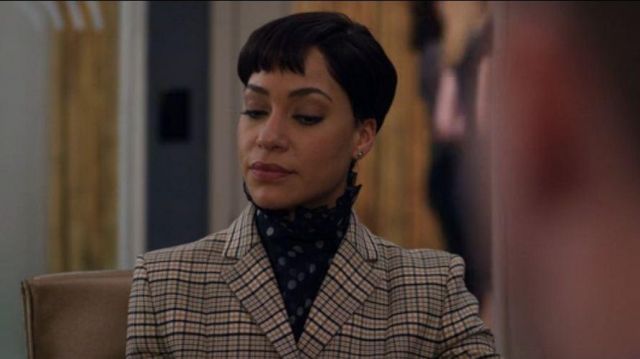 Polka Dot Silk Blouse worn by Lucca Quinn (Cush Jumbo) in The Good Fight Season 4 Episode 2