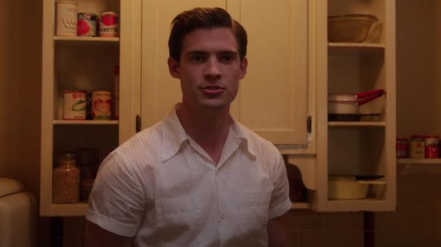 White Short-Sleeve Shirt worn by Rock Hudson (Jake Picking) in Hollywood (Season 1)