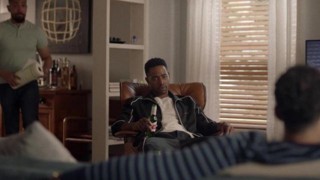 Stampd Circuit Track Jacket in black worn by Lawrence Walker (Jay Ellis) in Insecure (S04E02)