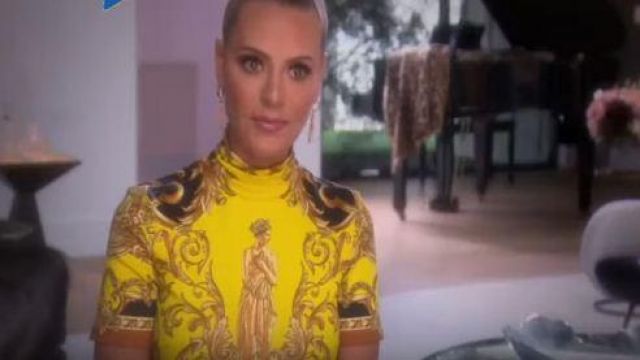 Dorit Kemsley's Yellow Printed Dress