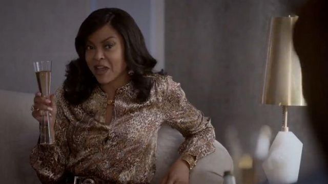 Leopard & Paisley Print Blouse worn by Cookie Lyon (Taraji P. Henson) in Empire Season 6 Episode 18
