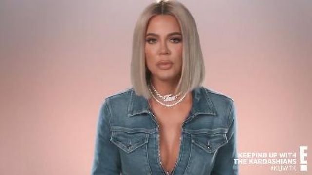 Blue Zip Jump­suit worn by Khloé Kardashian in Keeping Up with the Kardashians Season 18 Episode 5