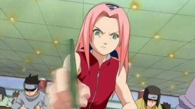 red Sakura Haruno in Naruto (Season 1) Spotern