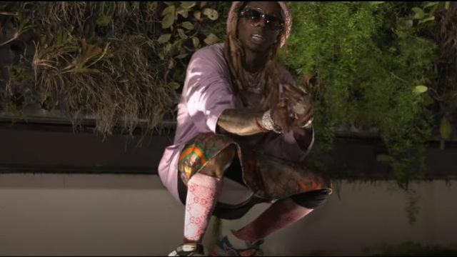 Gucci GG Flo­ra Print Shorts worn by Lil Wayne in his Piano Trap & Not Me (Official Music Video)