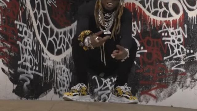 Versace Chain Re­ac­tion Sneak­ers worn by Lil Wayne in his Piano Trap & Not Me (Official Music Video)