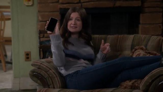 Purple Colorblock Chevron Stripe Sweater worn by Harris Conner-Healy (Emma Kenney) in The Conners Season 2 Episode 19