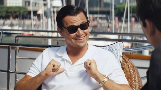 Le polo Ralph Lauren porté par Jordan Belfort (Leonardo DiCaprio) dans Le loup de Wall Street