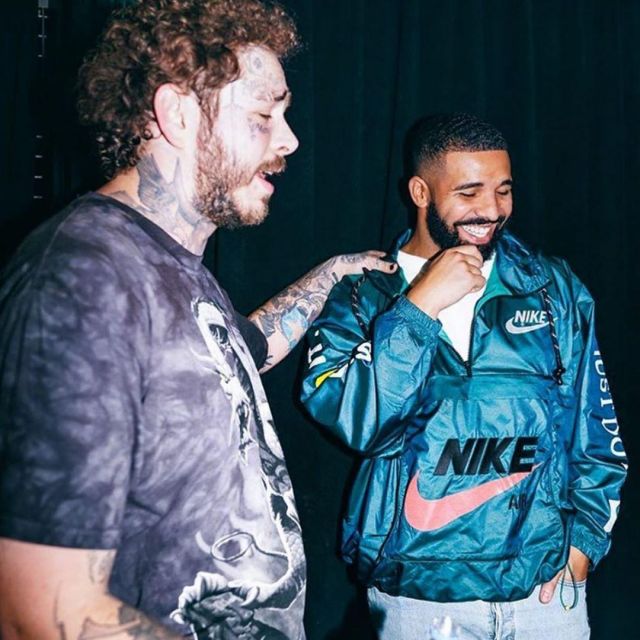 Le coupe-vent Nike porté par Drake sur son compte Instagram @champagnepapi