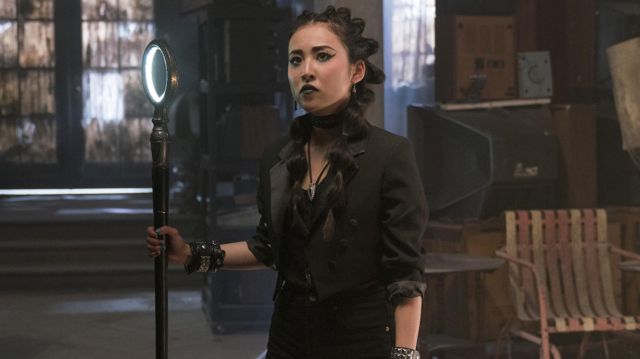 Thin collared tailcoat  worn by Nico Minoru (Lyrica Okano) as seen in Marvel's Runaways (Season 2 Episode 3)