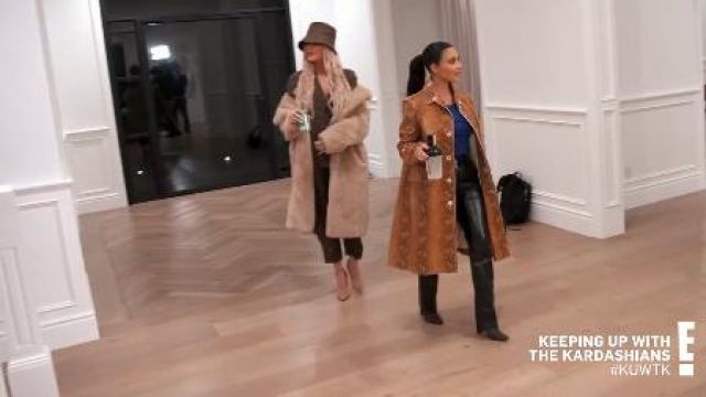 Snake Leather Coat worn by Kim Kardashian in Keeping Up with the Kardashians Season 18 Episode 6