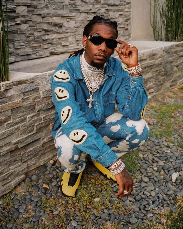 Unknown Designer Cough Syrup Turtle­neck in White worn by Offset on his Instagram account @offsetyrn