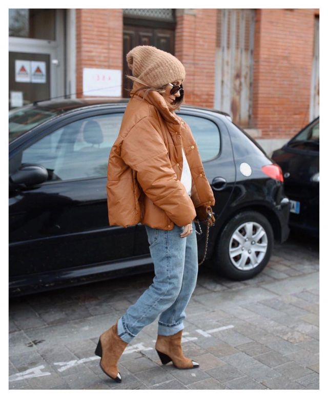 The down jacket, Nasty Gal imitation leather, of Cindy on his account Instagram @boho_addict