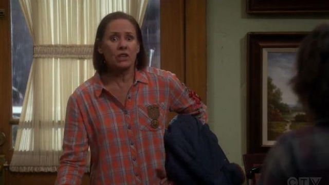 Orange Plaid Shirt worn by Jackie Harris (Laurie Metcalf) in The Conners Season 2 Episode 20