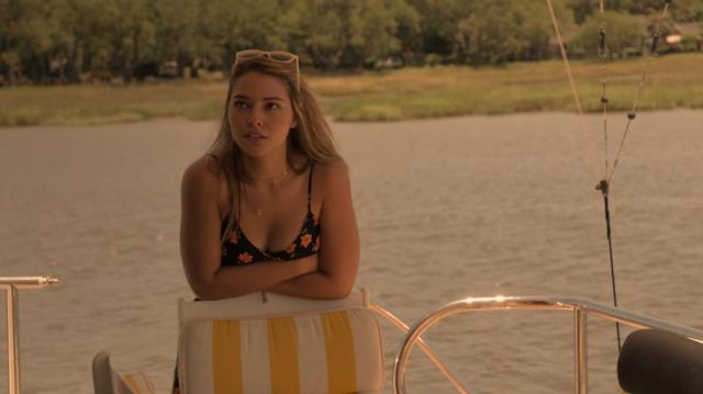 H&M floral dress worn by Sarah Cameron (Madelyn Cline) in Outer Banks (S01E01)