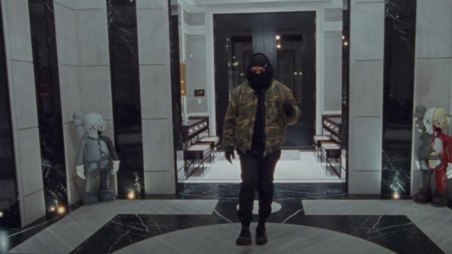 Nike Air Max 98 Black Oil Grey sneakers worn by Drake in Toosie Slide music video