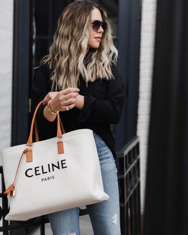 Celine Cabas Bag of Ashley Robertson on the Instagram account @ashleyrobertson