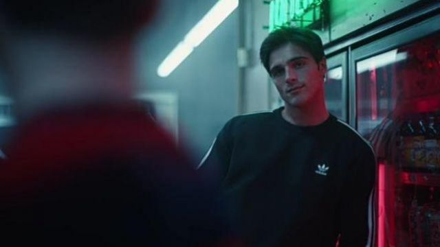 Adidas Black Long Stripe Sleeve Pullover worn by Nate Jacobs (Jacob Elordi) in Euphoria 