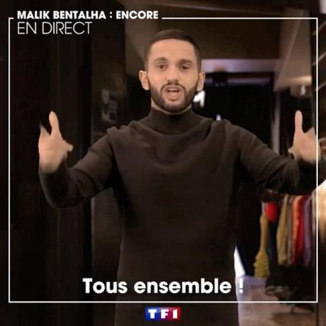 The sweater turtleneck black Malik Bentalha on his account Instagram @malikbentalha
