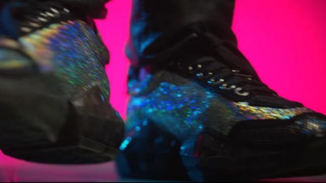 Jimmy Choo Di­a­mond/F glit­ter leather sneak­ers worn by Jack Boy in 1K (Official Music Video)