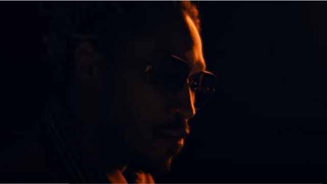 Alexander McQueen Gold & Brown Skull Embellished Sunglasses worn by Future in Tycoon Official Music Video