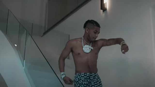 Dolce & Gabbana Allover Mono­gram Swim Shorts worn by DDG in Exotics (Official Music Video)